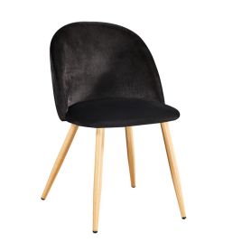 VENIRA Oak Finish Dining Chair - Black