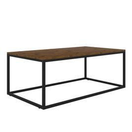 Ealing Black Metal With Rustic Wood Effect Coffee Table - Vintage Pine