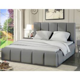 Lurita Plush Velvet Fabric Bed, Silver Colour - 5 Sizes