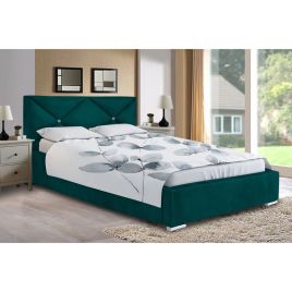 Mevena Plush Velvet Fabric Bed, Green Colour - 5 Sizes