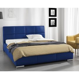 Simplier Plush Velvet Fabric Bed, Blue Colour - 5 Sizes