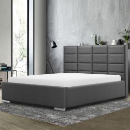 Tuanso Plush Velvet Fabric Bed, Grey Colour - 5 Sizes