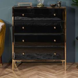 Black Chest of Drawers - FIESTA Medium Chest 4 Drawers