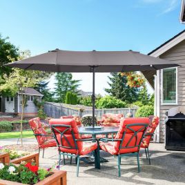 Double Sided Sun Shelter Parasol 4/6m - Grey