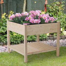 Elevated Garden Planting Raised Bed With Shelf