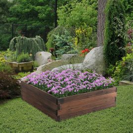 Wooden Planter Grow Garden Raised Bed - 80x80CM