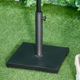 Metal Frame Heavy Duty Square Parasol Base With Umbrella Holder - 11KG