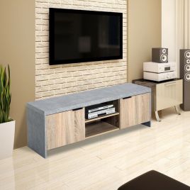 Modern Wooden TV Stand With Drawer and Storage Shelves