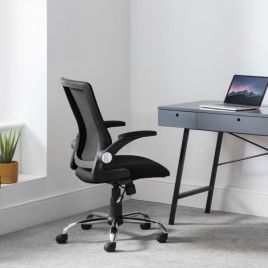 Imola Breathable Mesh Fabric Swivel Office Chair - Black