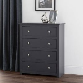 Grey Chest of Drawers - RAMSGATE Medium Chest 4 Drawers