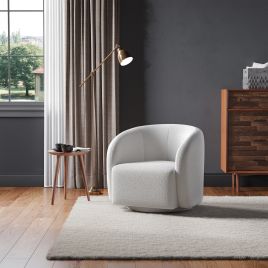 Boucle Swivel Tub Chair: Single Sofa