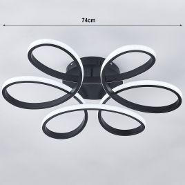 Black Flame Modern Acrylic Petal LED Semi Ceiling Light