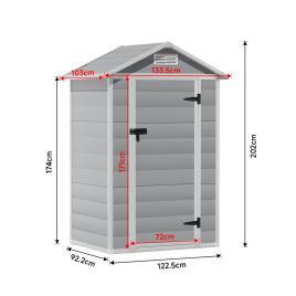 Oasis Garden Plastic Storage Shed with Lockable Hinged Door