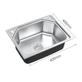 60cm W Stainless Steel Kitchen Sink Single Bowl Catering