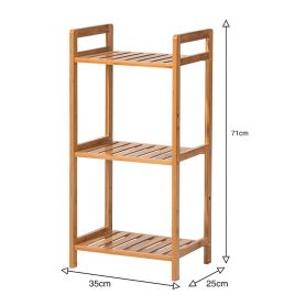 3-Tiered Bamboo Wood Living Room Book Nightstand Storage Shelf