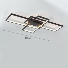 Contemporary Glow: Rectangular LED Semi-Flush Ceiling Light