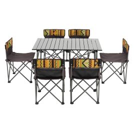 7 Piece Folding Camping Table and Chairs Set Portable with Carrying Bag