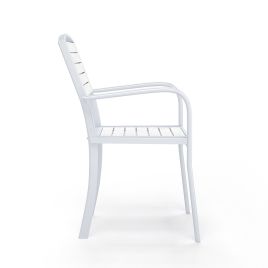 Set of 4 Outdoor Patio Seating Garden Dining Armchairs, White