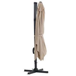 Khaki Cantilever Parasol with Square Base
