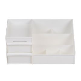 Multi-Purpose White Makeup Storage Box Drawers Organizer 34.5x21.3x16cm