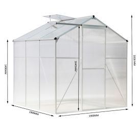 Aluminium Hobby Greenhouse with Base 6' ¡Á 6' ft, Sliver