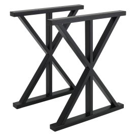 2 Pieces Black Metal Table Legs