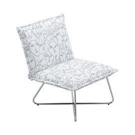 White Modern Linen Accent Chair