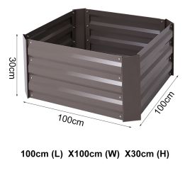 Galvanized Steel Rectangular Raised Garden Bed Planter Box-100cm D