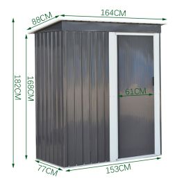 Galvanized Steel Garden Patio Tool Shed