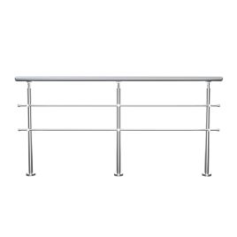 Silver Floor Mount Stainless Steel Handrail for Slopes and Stairs