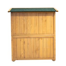 Outdoor Solid Wood Storage Cabinet Garden Tool Shed, Light Yellow
