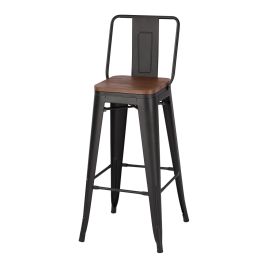 Set of 4 Metal Frame High Chair Bar Stool