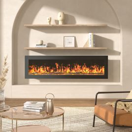 Black 50inch Wall Mount Electric Fireplace