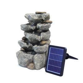 Outdoor Fountain Water Feature Waterfall Solar Powered