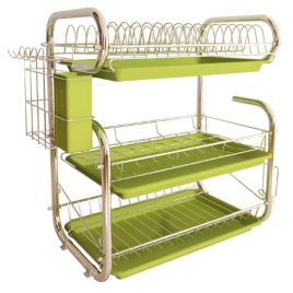 3-Tier Dish Drainer Storage Stand Bowl Plate Dryer Tray