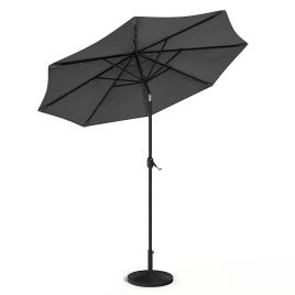 Dark Grey 3M Lighted Market Sunbrella Umbrella With Resin tank base