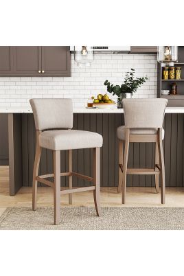 Set of 2 Linen Bar Stool