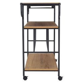 3 Tier Kitchen Drinks Trolley with Wine Bottle Storage Rack Wheeled