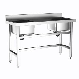 4ft Stainless Steel Kitchen Commercial 3-Compartment Sink