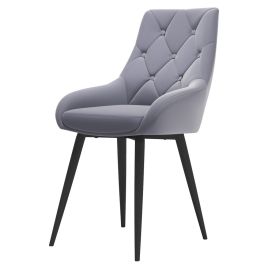 Grey Set Of 2 Dining Chair With Velvet Upholstery