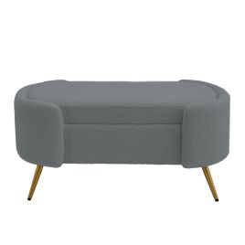 Grey Luxurious Upholstered Accent Bench