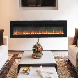 80 Inch Inset Electric Fireplace Built-In Heater With 9 Flame Colour