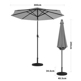 Patio Umbrella 3M Large Traditional Parasol with Resin Base