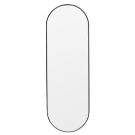 Modern Oval Metal Full Length Wall Mirror Black