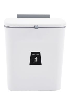 9L White Hanging Trash Can With Inner Bucket And Lid