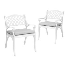 Set of 5 Retro Garden Bistro Set Cast Aluminum with Cushions