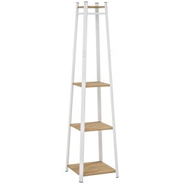 HERON Compact Freestanding Coat Rack White, Oak