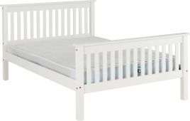 Monaco 4ft6 Double Bed High Foot End - White