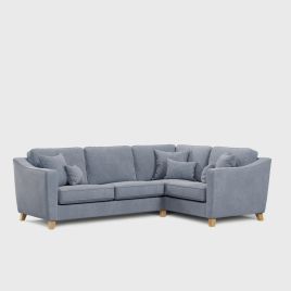 Corner Sofa - KRISTY Fabric 3 Seater Left Hand Facing - Light Blue