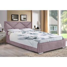 Mevena Plush Velvet Fabric Bed, Blue Colour - 5 Sizes